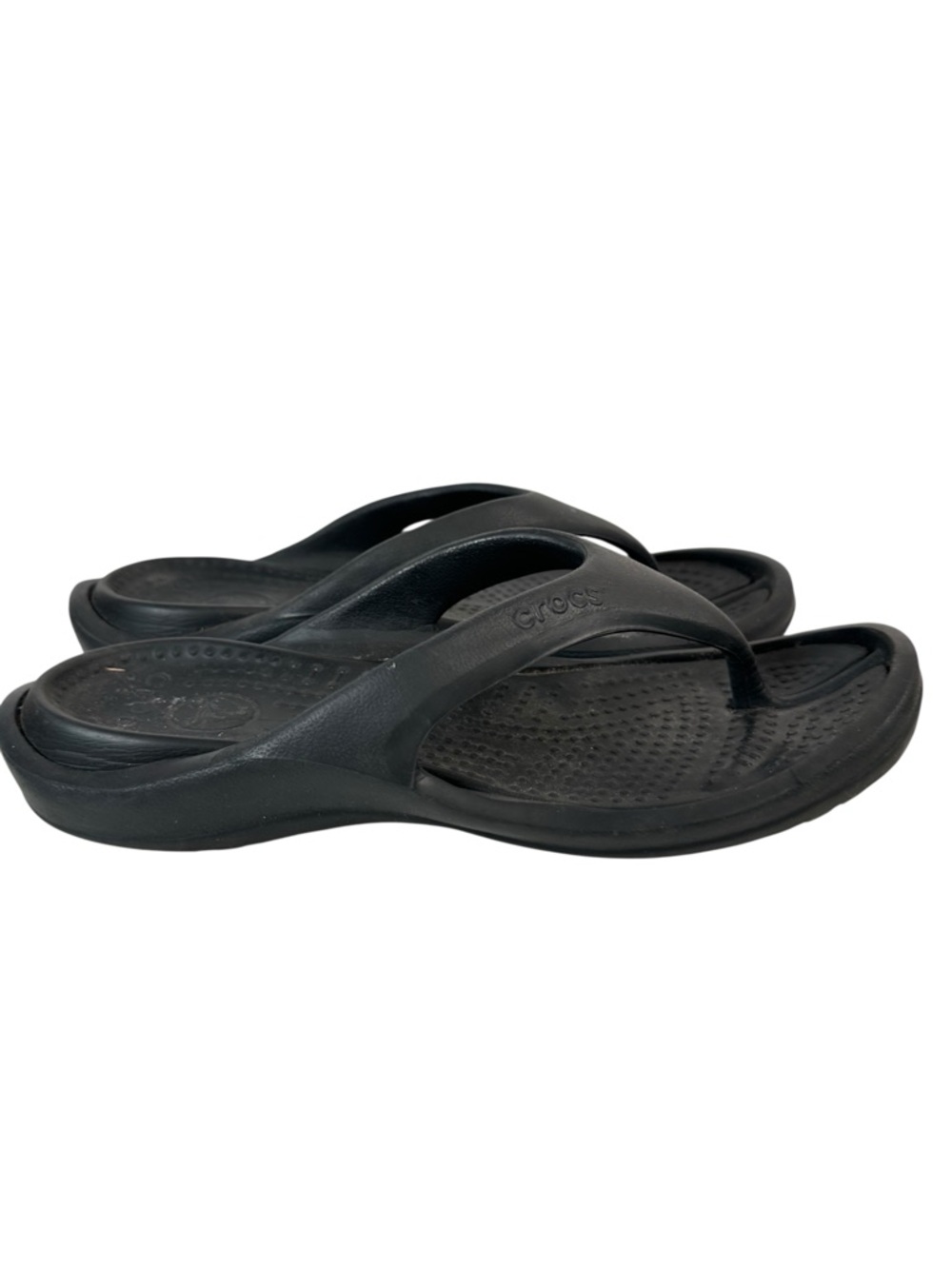 Crocs Classic Flip Sandals Black Comfort Lightweight Beach Travel Men Size 11